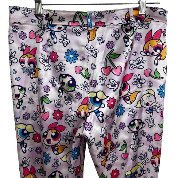 NWOT DOLLS KILL x Powerpuff Girls Flare Pants  Large Purple Satin (32x32) Goth - Picture 12 of 16